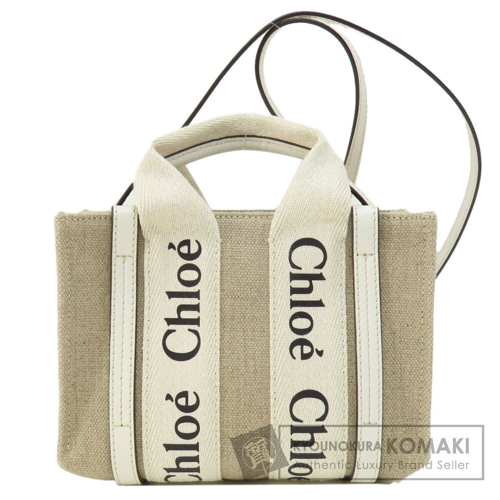 Chloe Woody Shoulder Bag Canvas